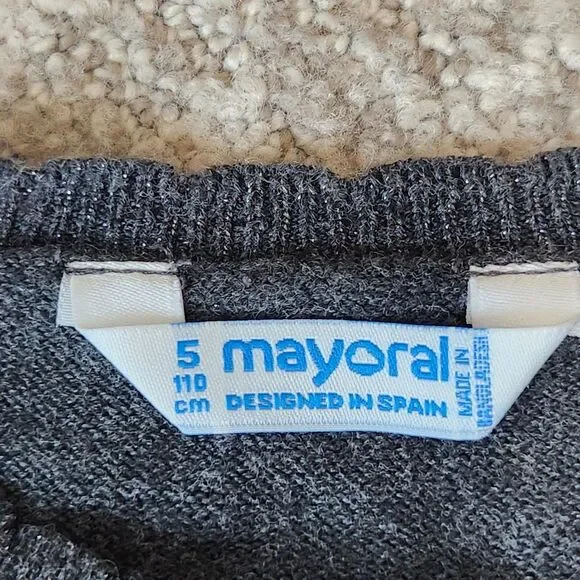 Mayoral girl's shrug sweater gray silver size 5 - Picture 2 of 12